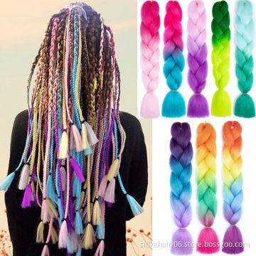 Crochet Braids Expression attachment Synthetic Expression Braiding Bulk  Hair Long Jumbo Braid Hair Two Colored 24" 100g